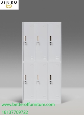 Six door steel locker storage cabinet gray color H1850XW900XD450MM Wardrobe Cabinet supplier