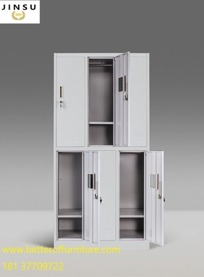 Six door steel locker storage cabinet gray color H1850XW900XD450MM Wardrobe Cabinet supplier