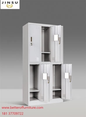 Six door steel locker storage cabinet gray color H1850XW900XD450MM Wardrobe Cabinet supplier