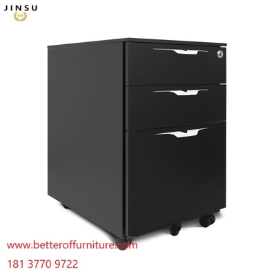 Professional design metal 3 drawer mobile pedestal with 5 casters for office desk supplier