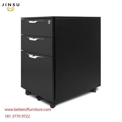 Professional design metal 3 drawer mobile pedestal with 5 casters for office desk supplier