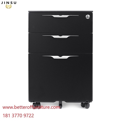 Professional design metal 3 drawer mobile pedestal with 5 casters for office desk supplier