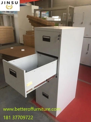 2/3/4 drawer Steel Filing Safe Cabinets gray coloe plastic handle anti-tilt device supplier