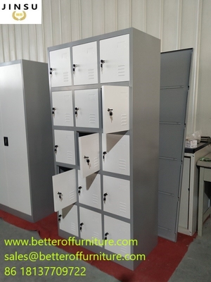 15 door steel locker H1850XW900XD450mm for School/Gym/Sports/Employee metal cabinet supplier