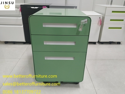 Drawer Heavy Duty Mobile Pedestal File Steel Cabinet Green  H23.62''XW15.74''XD19.68” supplier