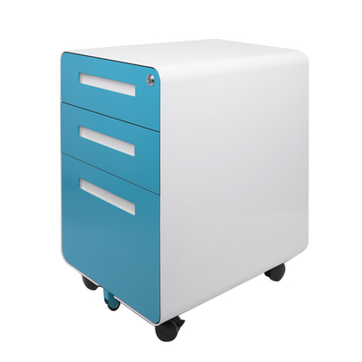 BOX/BOX/FILE Mobile Pedestal File Steel Storage Cabinet Blue Color  H23.62''XW15.74''Xd19.68'' supplier