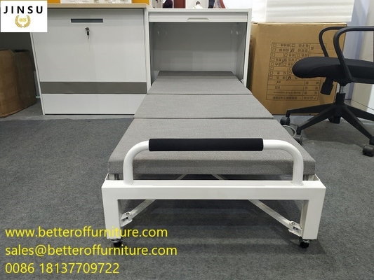 Tambour Door Office Workstation Use Folding Bed Steel Tube Frame With Cushion Sponge supplier