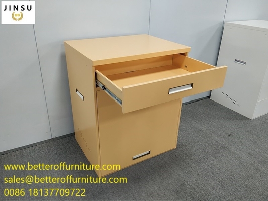 Yellow Color   Office Home Hospital  Napping Use Single Bed Folding Bed With Steel Cabinet supplier